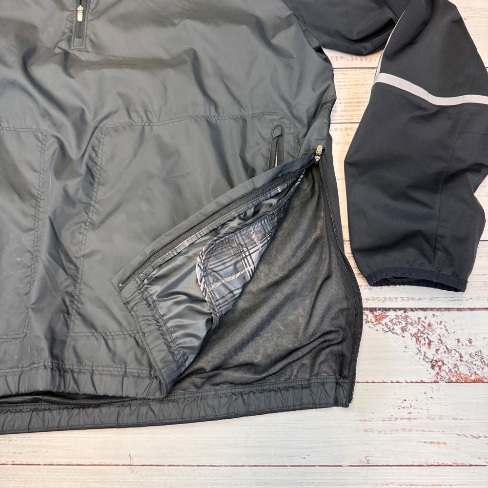 NIKE GOLF Mens Pullover Windbreaker Jacket Quarter Zip Side Zip Black XL - Picture 2 of 6